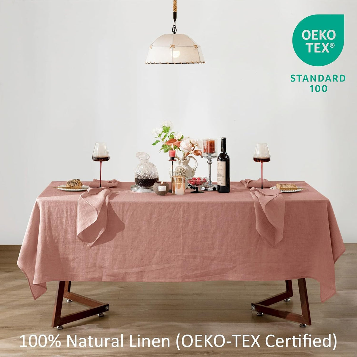 Talasily Linen Tablecloth 100% Pure Linen Table Cloth 60x120 Inches Rectangle Tablecloths Washable