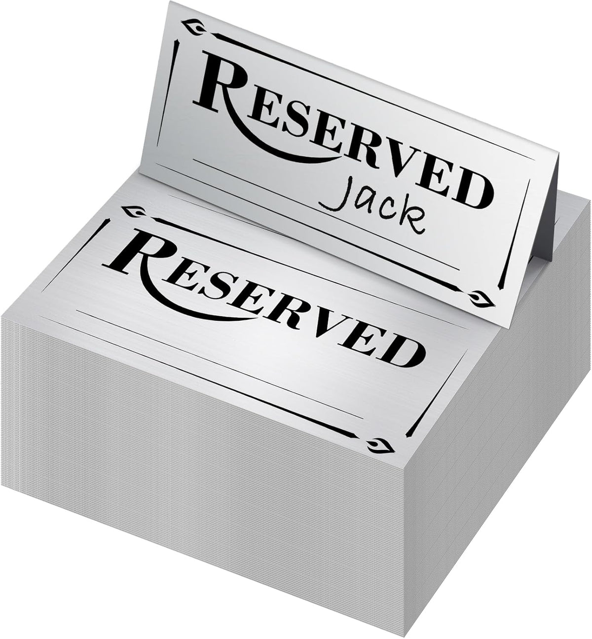 300 Pcs Paper Table Reserved Sign with Name Line Reserved Seating Signs Bulk Double Sided Signs for