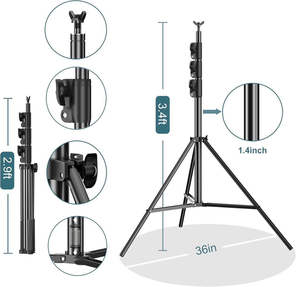 FUDESY Photo Video Studio 10 x 10Ft Heavy Duty Adjustable Backdrop Stand,Background Support System