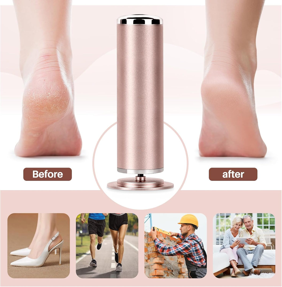 Electric Foot File Remover Callus: Profesional Pedicure Tool for Callus Remover - Adjustable Speed