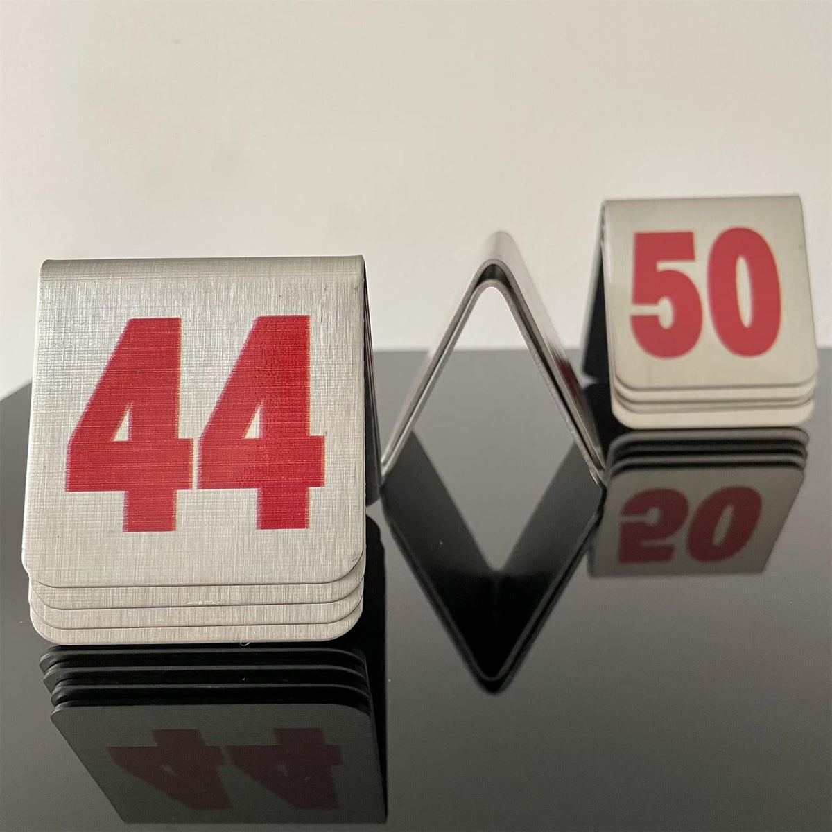 10 Pcs Metal Place Cards Stackable Tent Style Table Numbers，Place Card Holders for Celebration