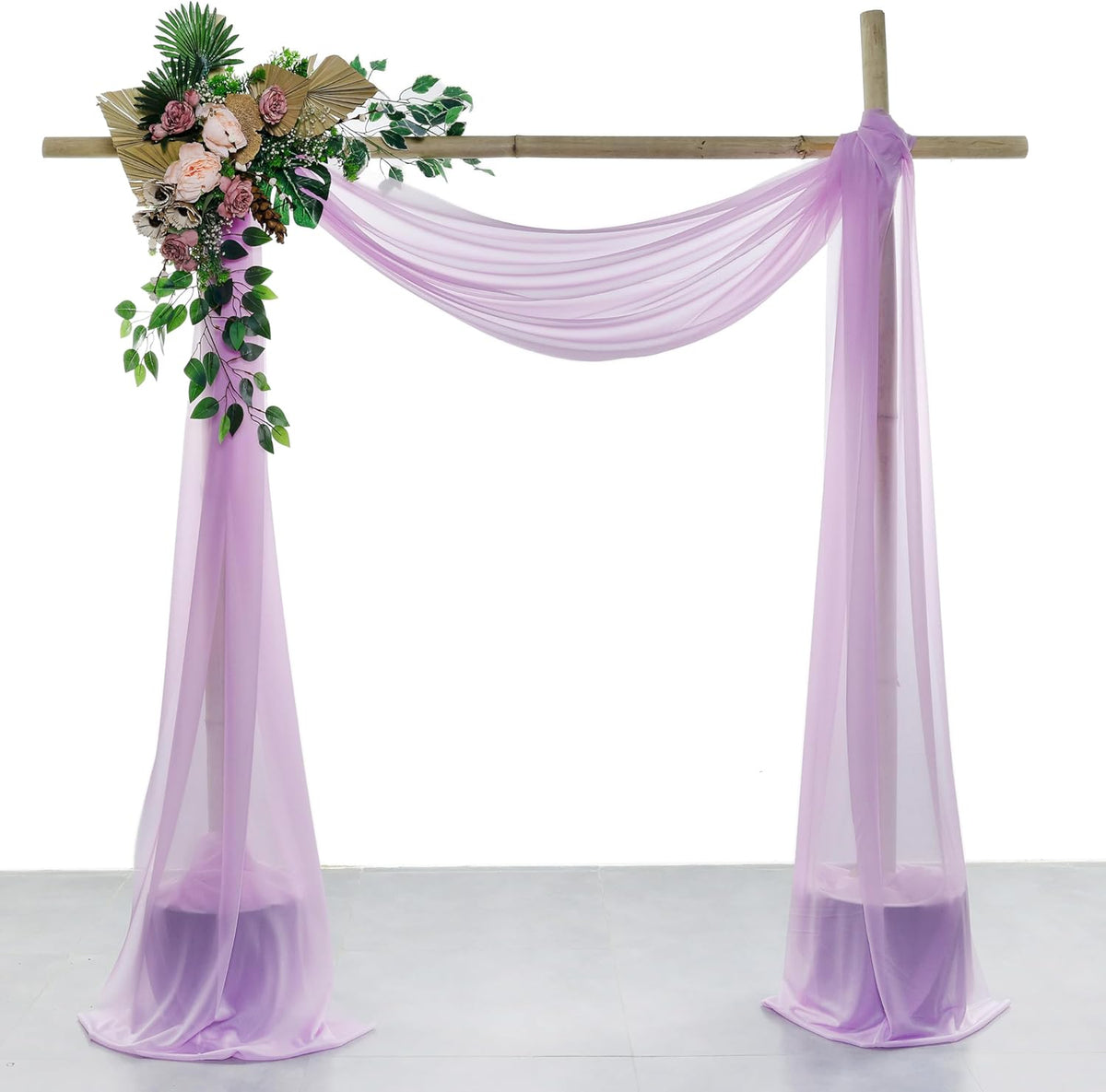 VDS Pack of 1 Panel (30 Inch X 20 Feet) Wedding Arch Draping Fabric Sheer Chiffon Fabric Drapery