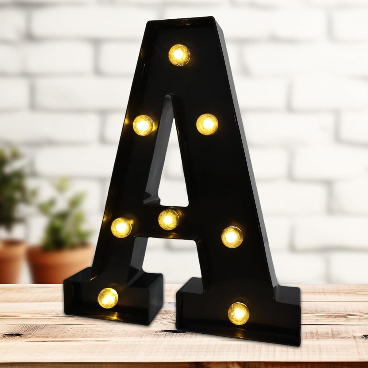 Led Marquee Letters, 8.58 Inch Black Light Up Letters, Small Led Letter Lights, Battery Powered