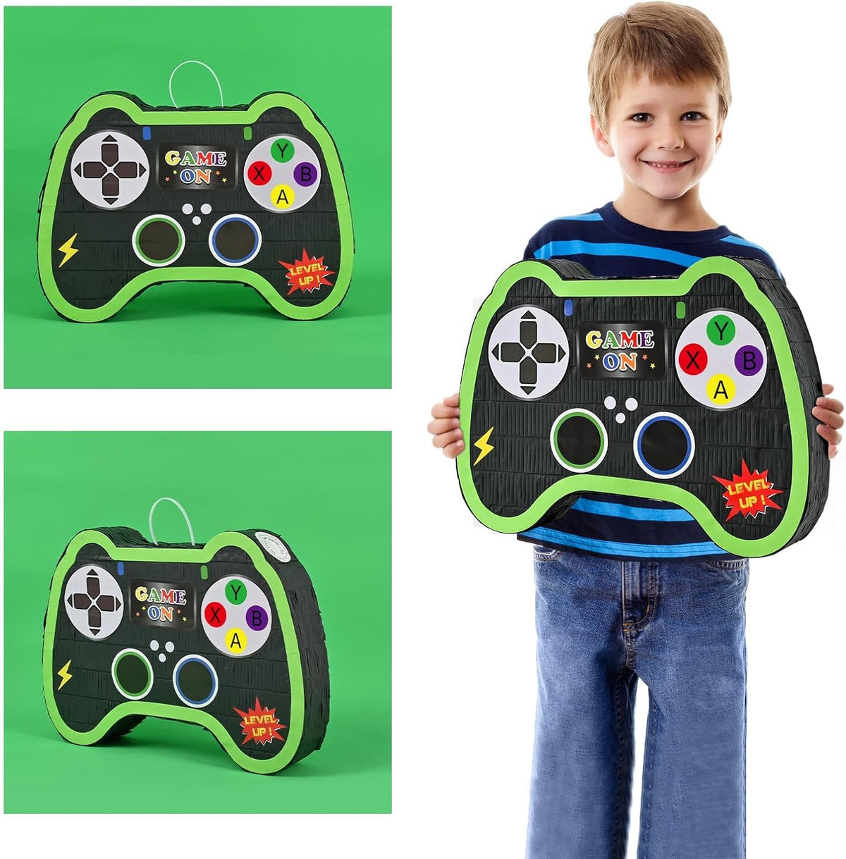 WERNNSAI Video Game Controller Piñata - Game Party Supplies Piñata Bundle with Blindfold and Bat