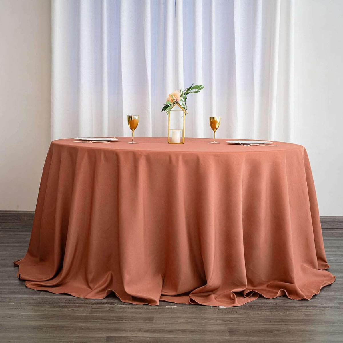 Efavormart Round Tablecloth, 132 Inch Stain & Wrinkle Resistant Washable Table Cloth, Decorative