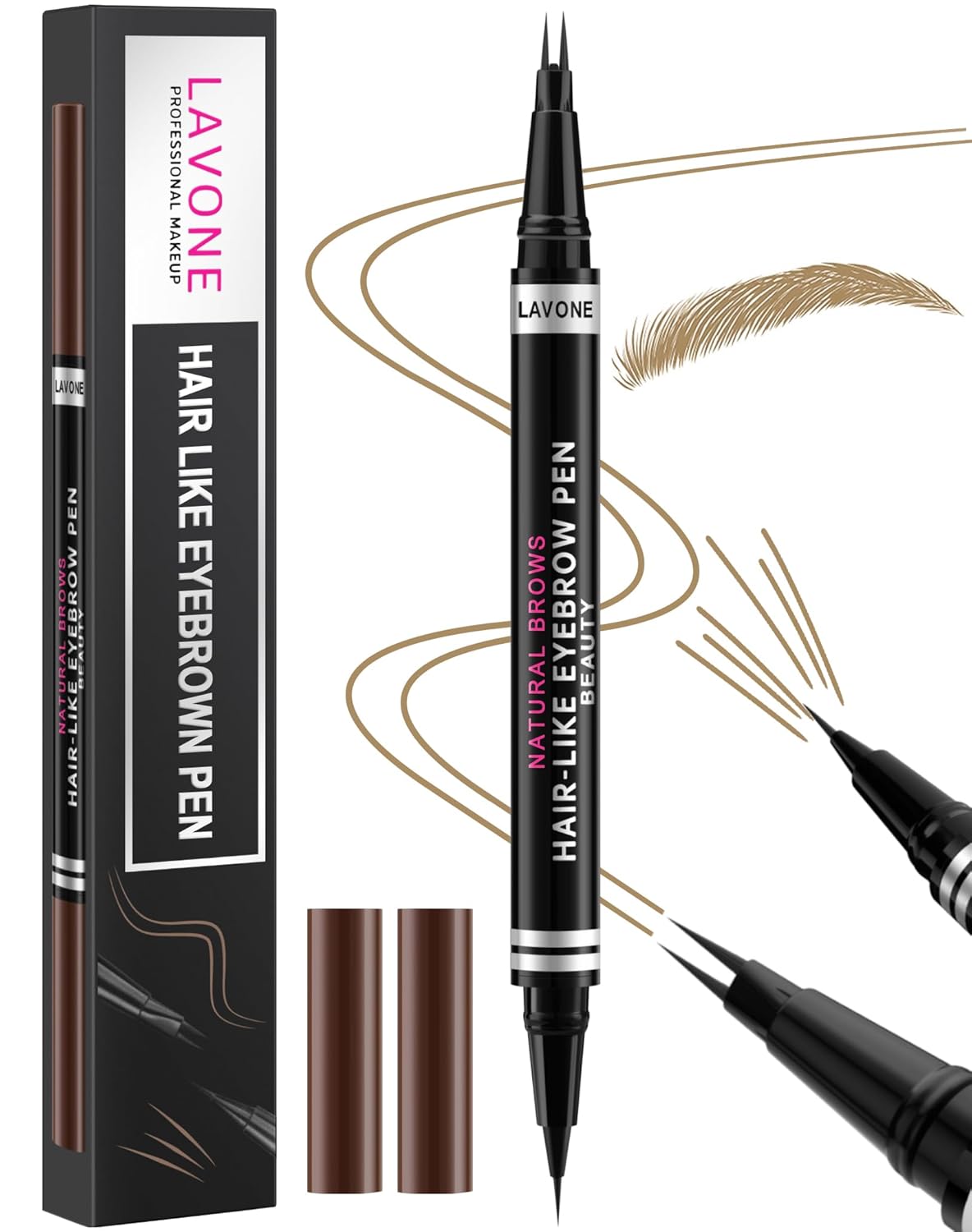 Eyebrow Pencil, 2-in-1 Waterproof Eyebrow Pen, with 2 Tip Microblading Eyebrow Pencil and