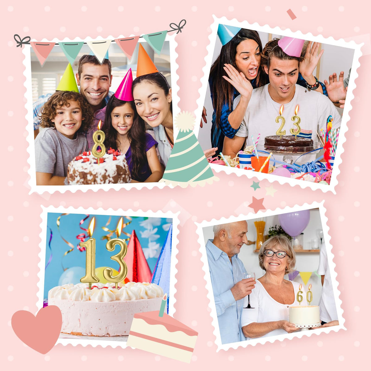 Beanlieve 10-Pieces Numeral Birthday Candles - Cake Numeric Candles Number 0 1 2 3 4 5 6 7 8 9,Used