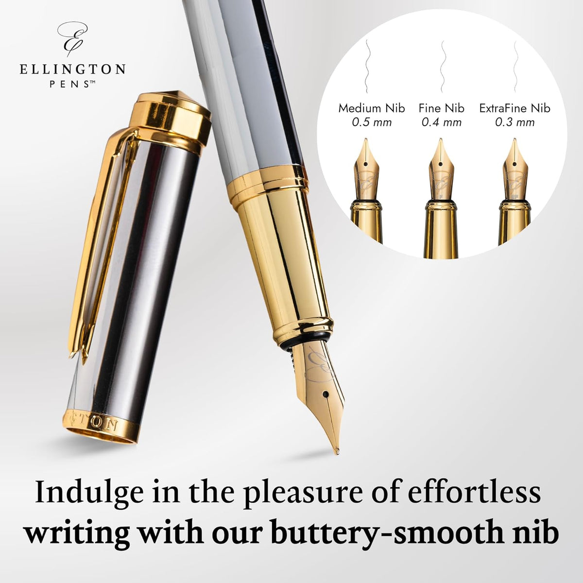 Ellington Pens Luxury Fountain Pen Set- Fountain Pens for Writing - Smooth Medium Nib - Includes