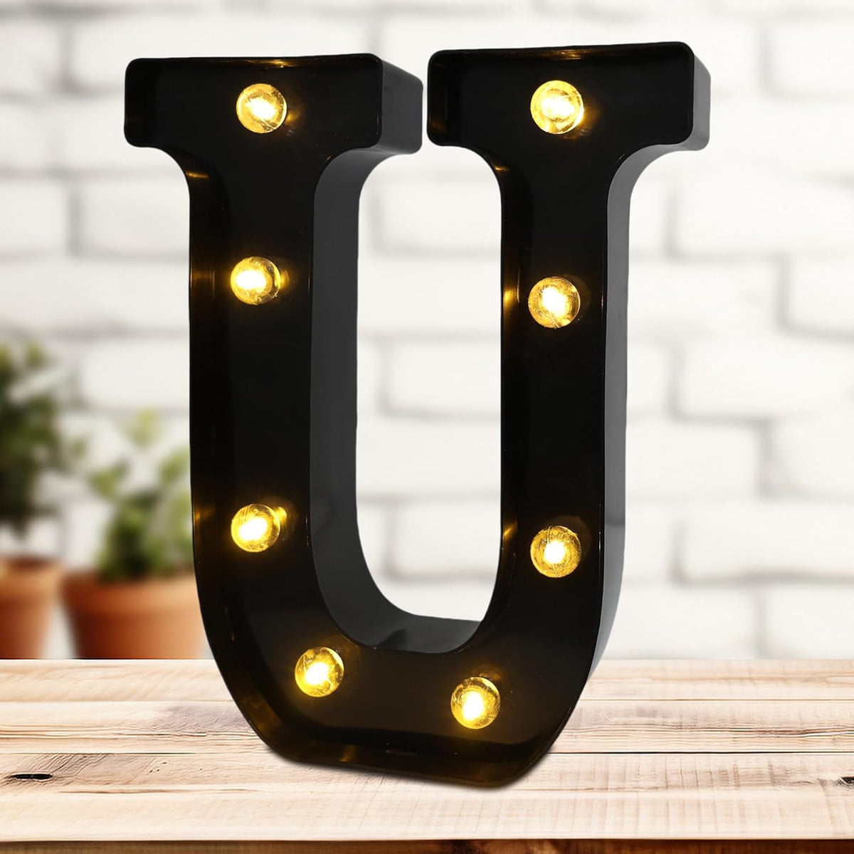 Led Marquee Letters, 8.58 Inch Black Light Up Letters, Small Led Letter Lights, Battery Powered