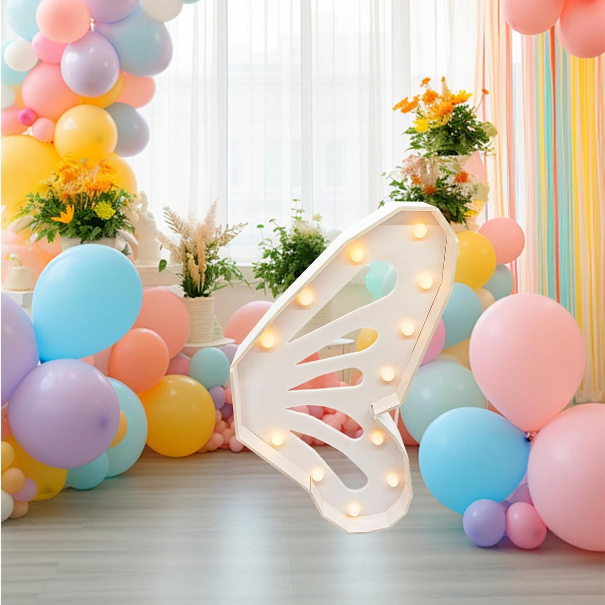 Light up Butterfly,Light up Letter Marquee Lights Sign,Balloon Frame for Baby Shower Birthday