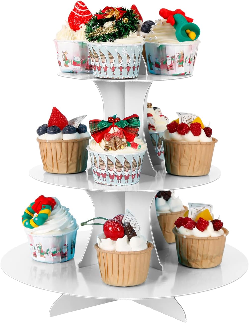 3-Tier Cupcake Stand, Cake Stand holder, Tiered DIY Cupcake Stand Tower for Dessert Table Displays