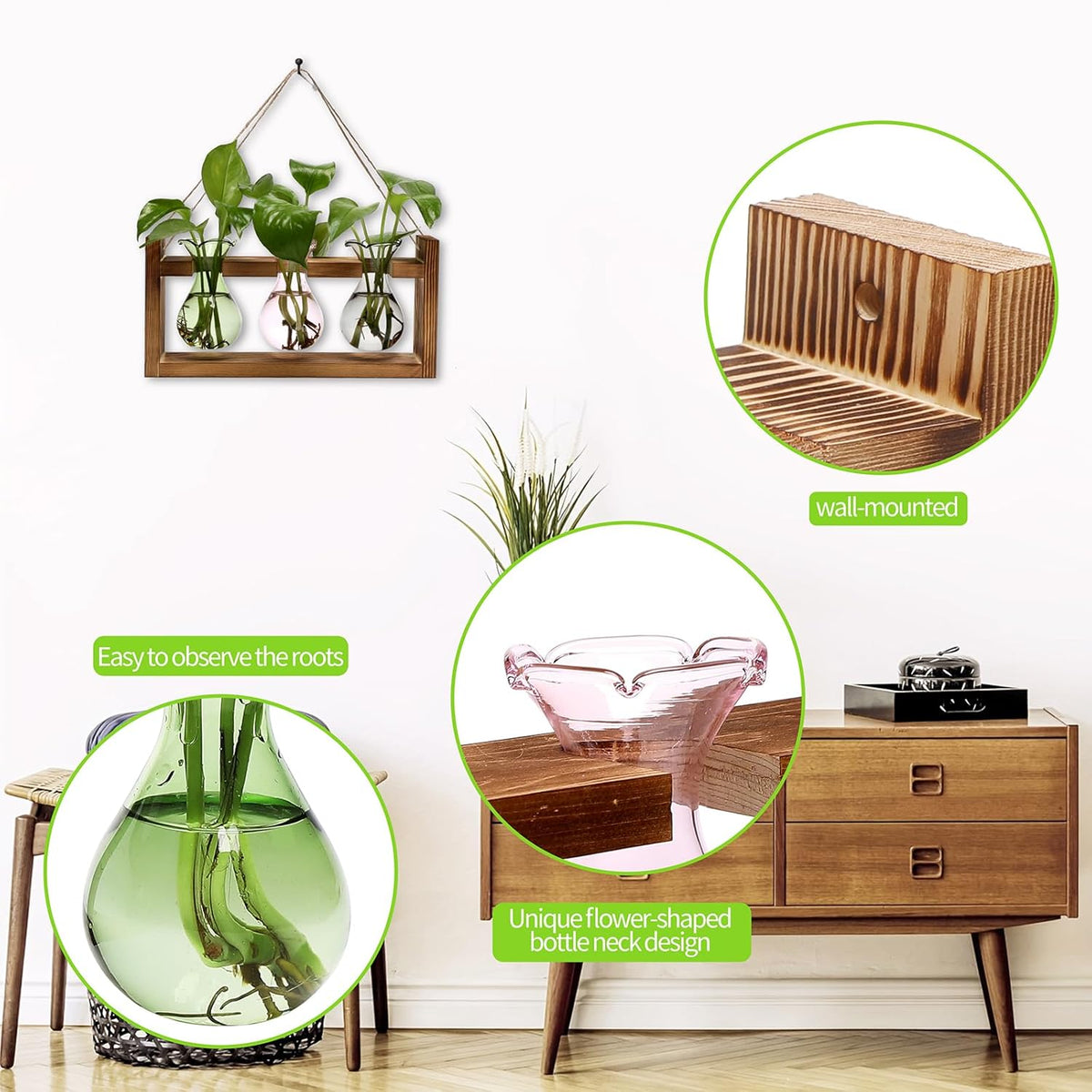 Plant Propagation Station Plant Terrarium Unique Birthday Gifts for Women Home Office Decor Planter