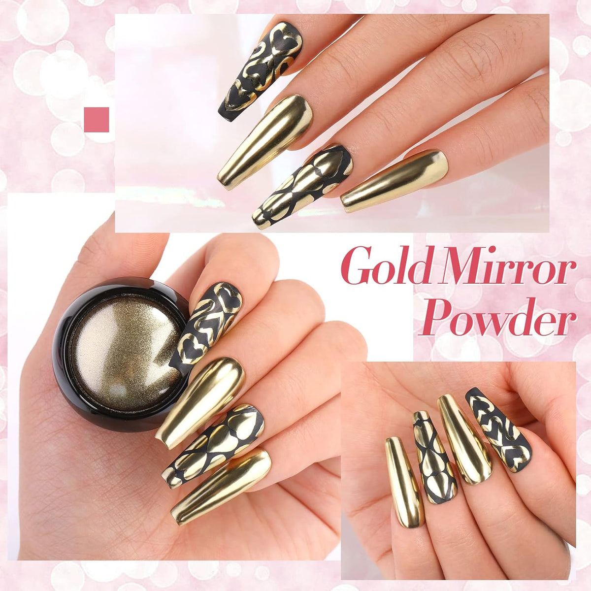 Born Pretty Chrome Nail Powder Metallic Mirror Powder Holographic Pigment Powder Manicure Nail Art