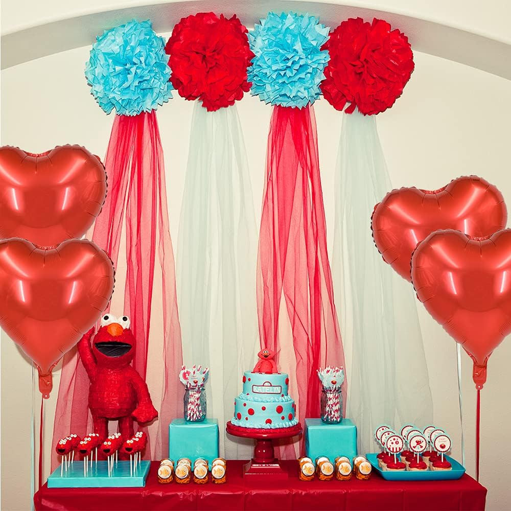 BEISHIDA 30 Red Heart Foil Balloons, 18 Inch, Perfect for Birthday, Wedding, Engagement