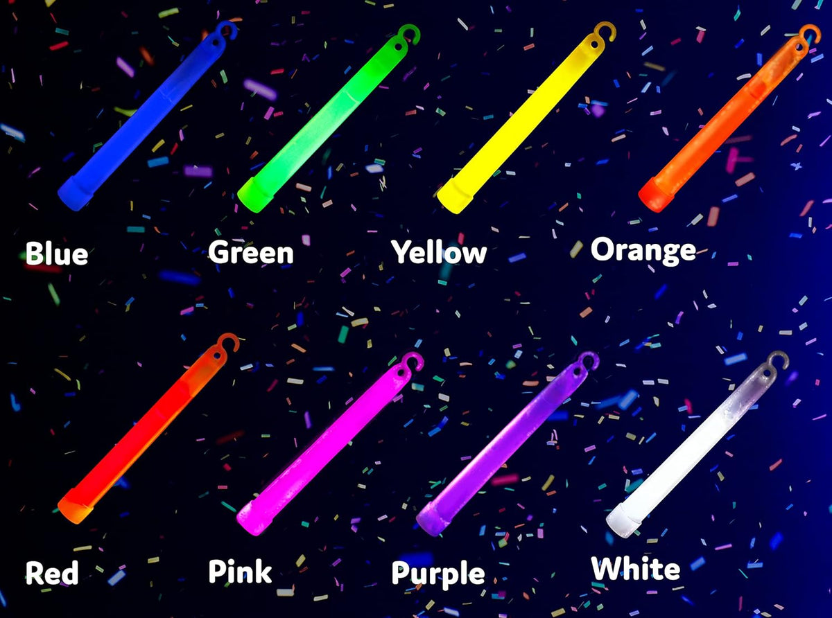 PartySticks Glow Sticks Party Supplies for Kids and Adults (50pk Assorted) - 6 Inch Bulk Glow Light