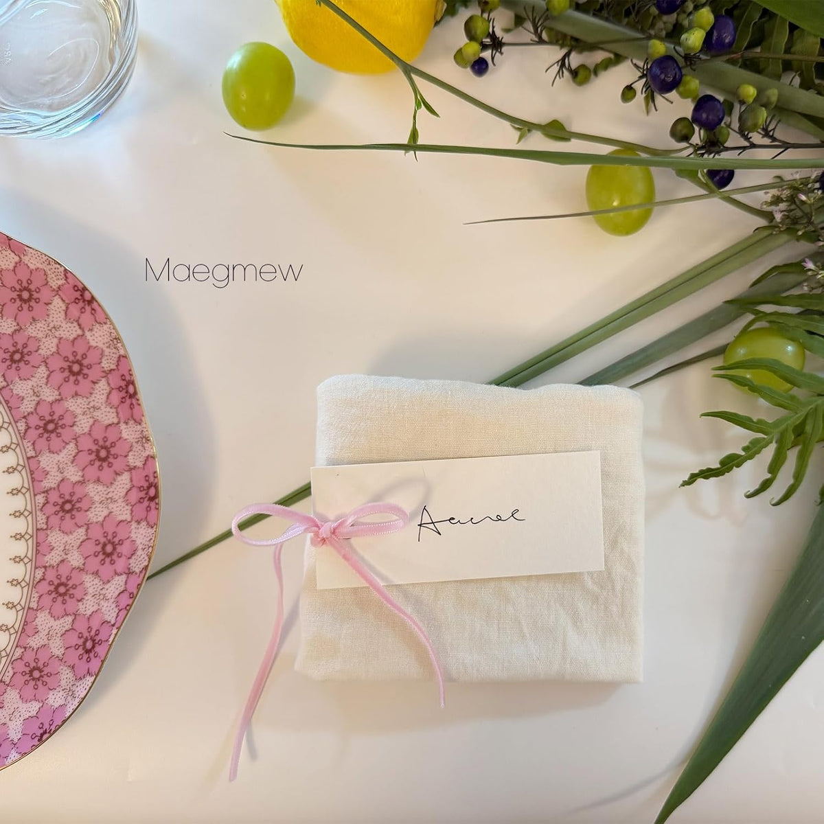 50 Pcs Place Cards for Table Setting -3.94"X1.57" Table Place Cards with Velvet Ribbon,Name Cards