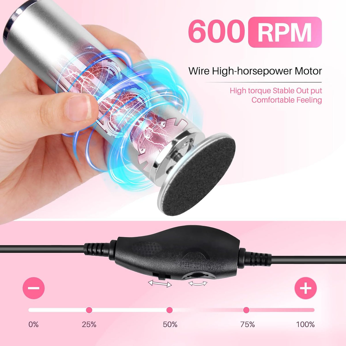 Foot File Callus Remover for Feet: Profesional Pedicure Tool for Summer - Adjustable Speed Electric