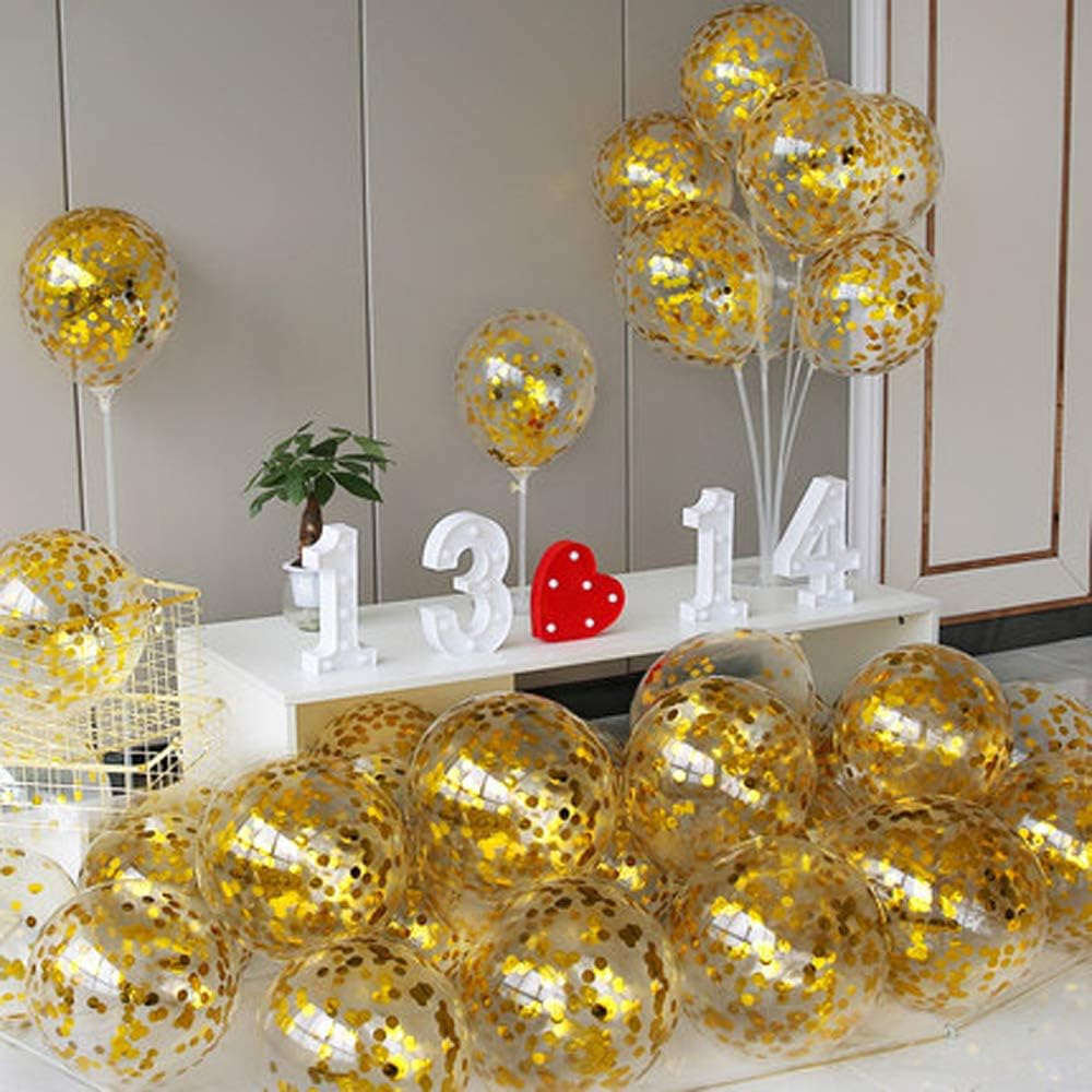 Gold Confetti Balloons Party Balloons 12inch 50 Pcs Latex Confetti Balloons Birthday Balloons Party