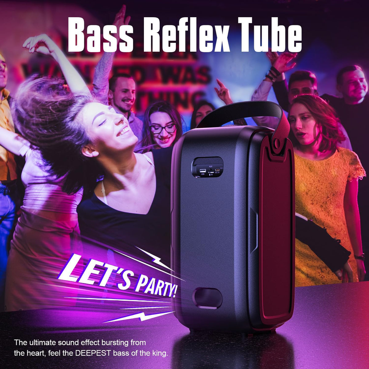 W-KING Party Loudest Portable Bluetooth Speaker Wireless Boom Box, 180W Max Big Large Outdoor