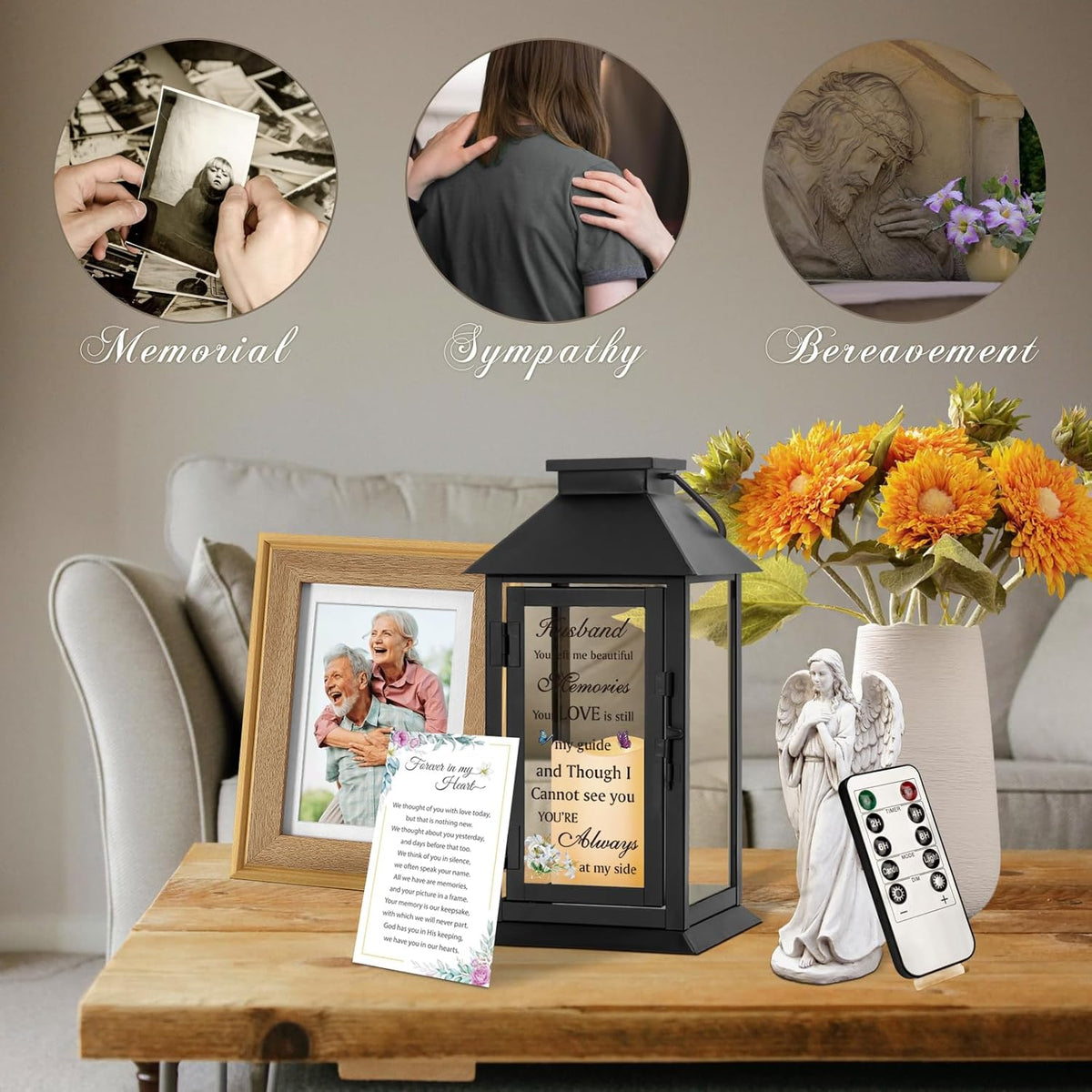 Memorial Gift for Loss of Husband Memorial Lantern for Loss of Husband Sympathy Gift Remembrance