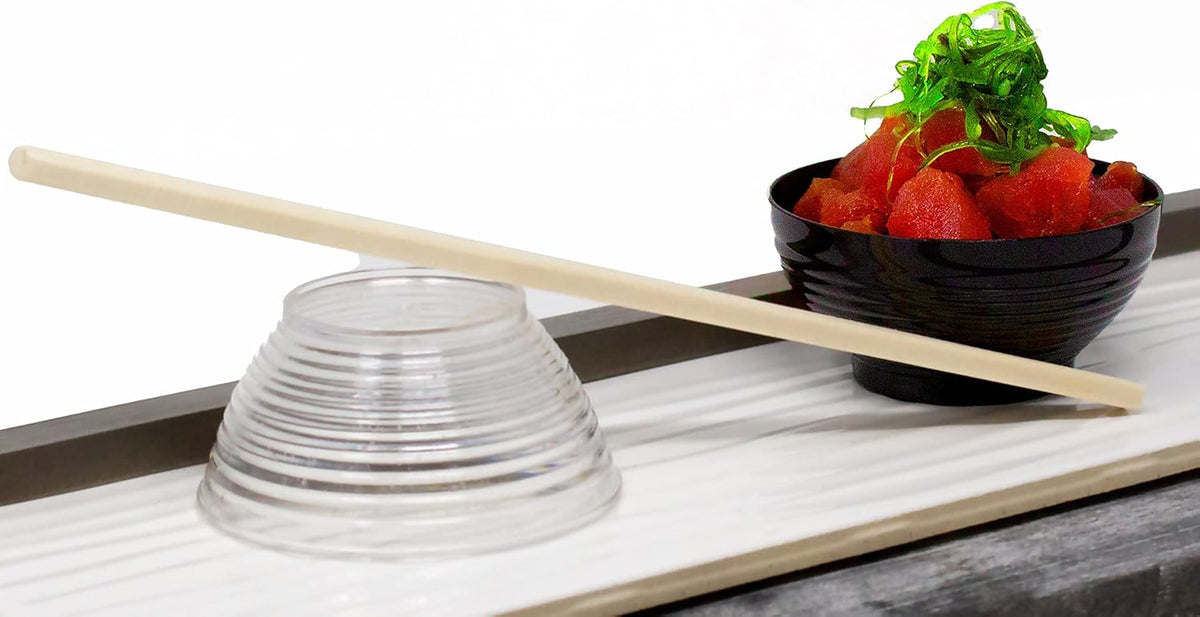 50 Pack 3 oz. Asian-Style Black Mini Plastic Bowl For Appetizer Bowls and Disposable Dessert Bowls