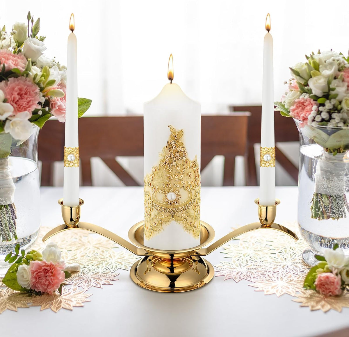 Irenare Unity Candles with Holder for Wedding Ceremony Wedding Decortions Accessories Glass Candle
