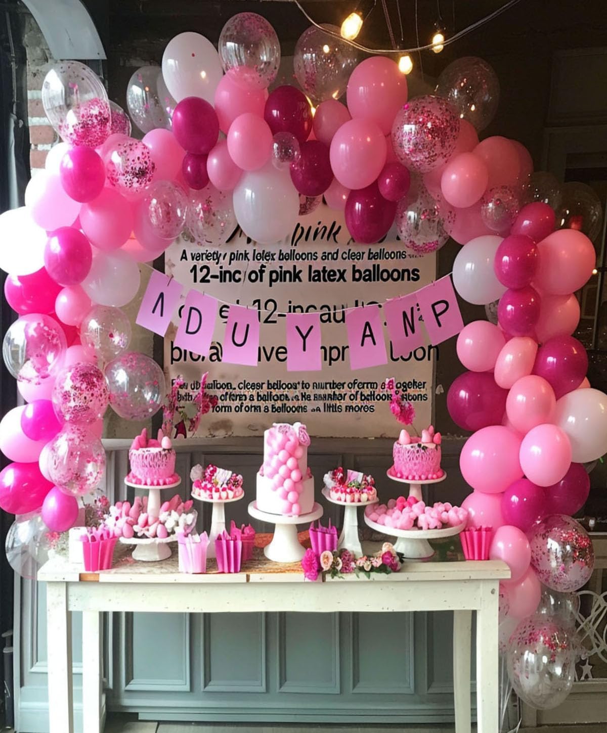 300 Pcs Pink Balloons 12 Inch Different Shades of Pink Party Balloon Set, Suitable for Wedding