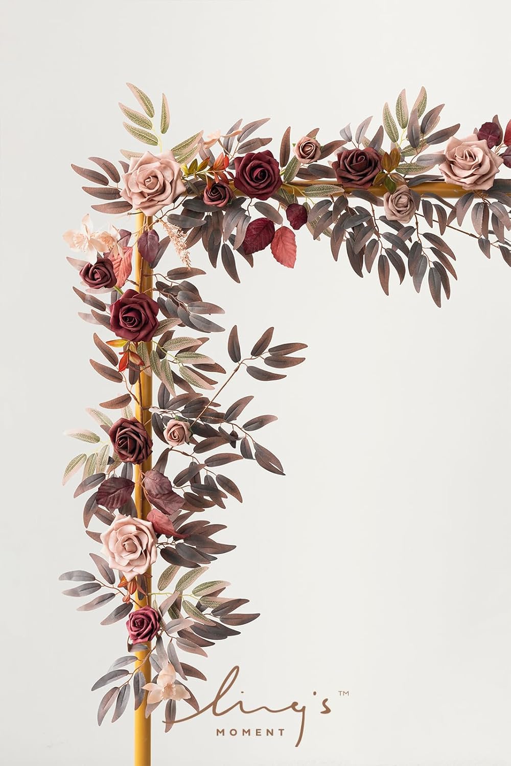 Ling's moment 5FT Burgundy Artificial Flower Garland Maroon Rose Floral Garland Arch Flowers Vine