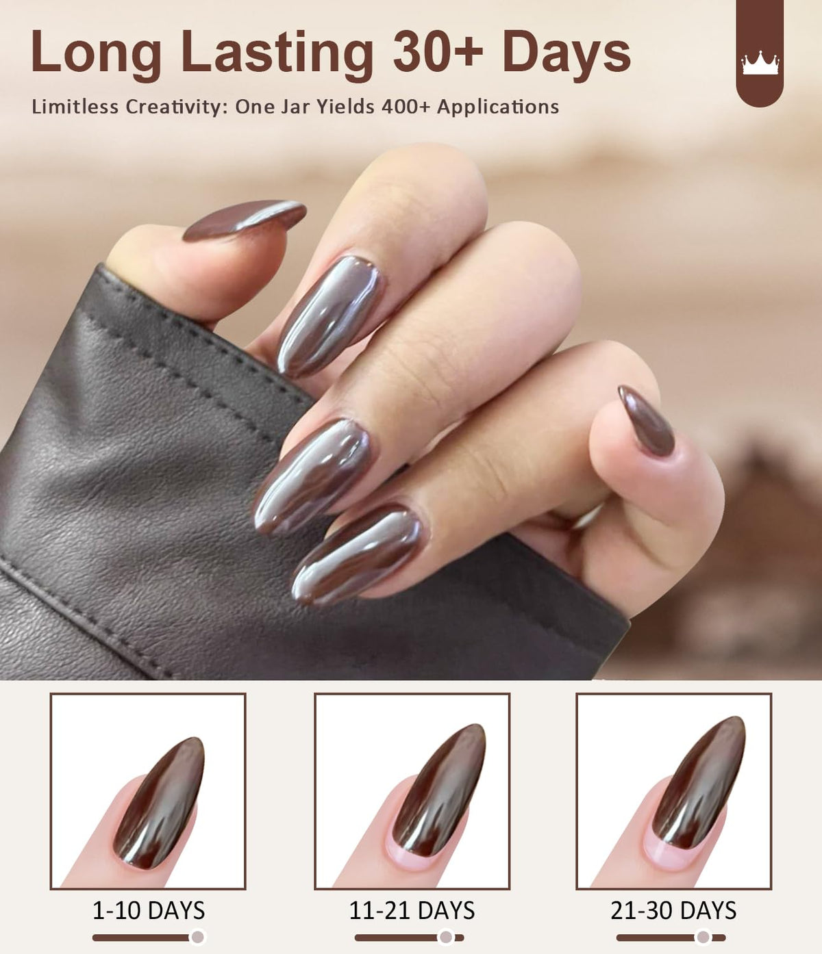 Mermaid Pearl Chrome Nail Powder: 8 Colors Mirror Effec Chocolate/Coffee/Copper Chrome Nail