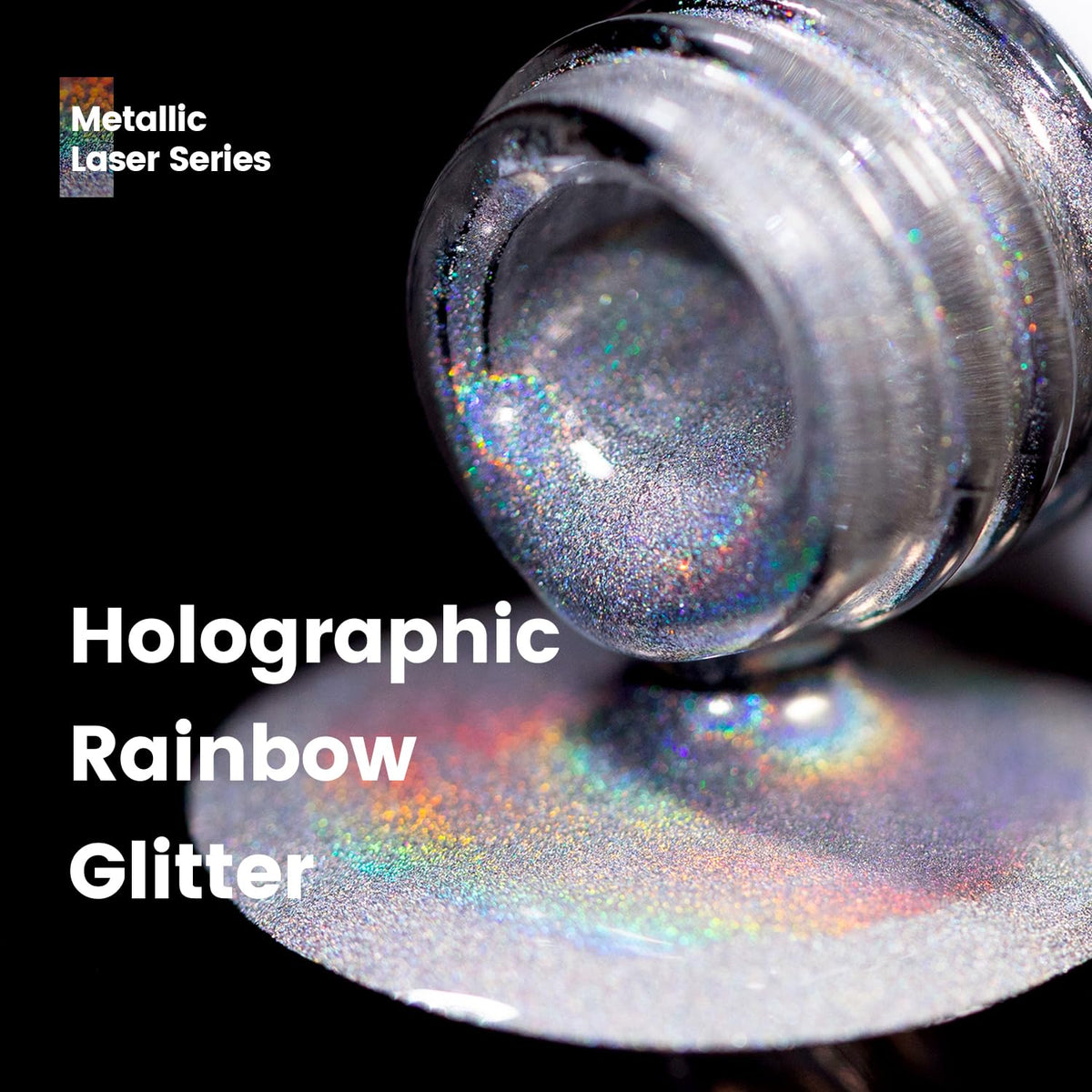 RARJSM Metallic Silver Nail Art Gel Liner Mirror Chrome 3D Holographic Laser Rainbow Effect Gel