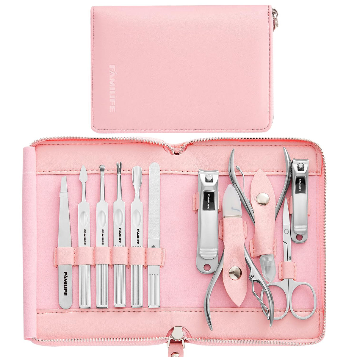 FAMILIFE Manicure Set Professional Manicure Kit Nail Kit - 11PCS Gifts for Her Nail Clippers for