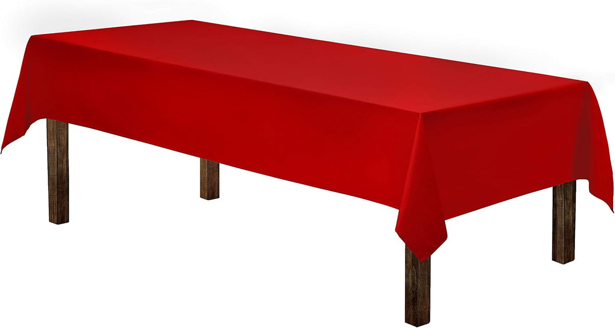 Gee Di Moda Rectangle Tablecloth - 60 x 84 Inch Red Table Cloth for 5 Foot Rectangle Table - Heavy