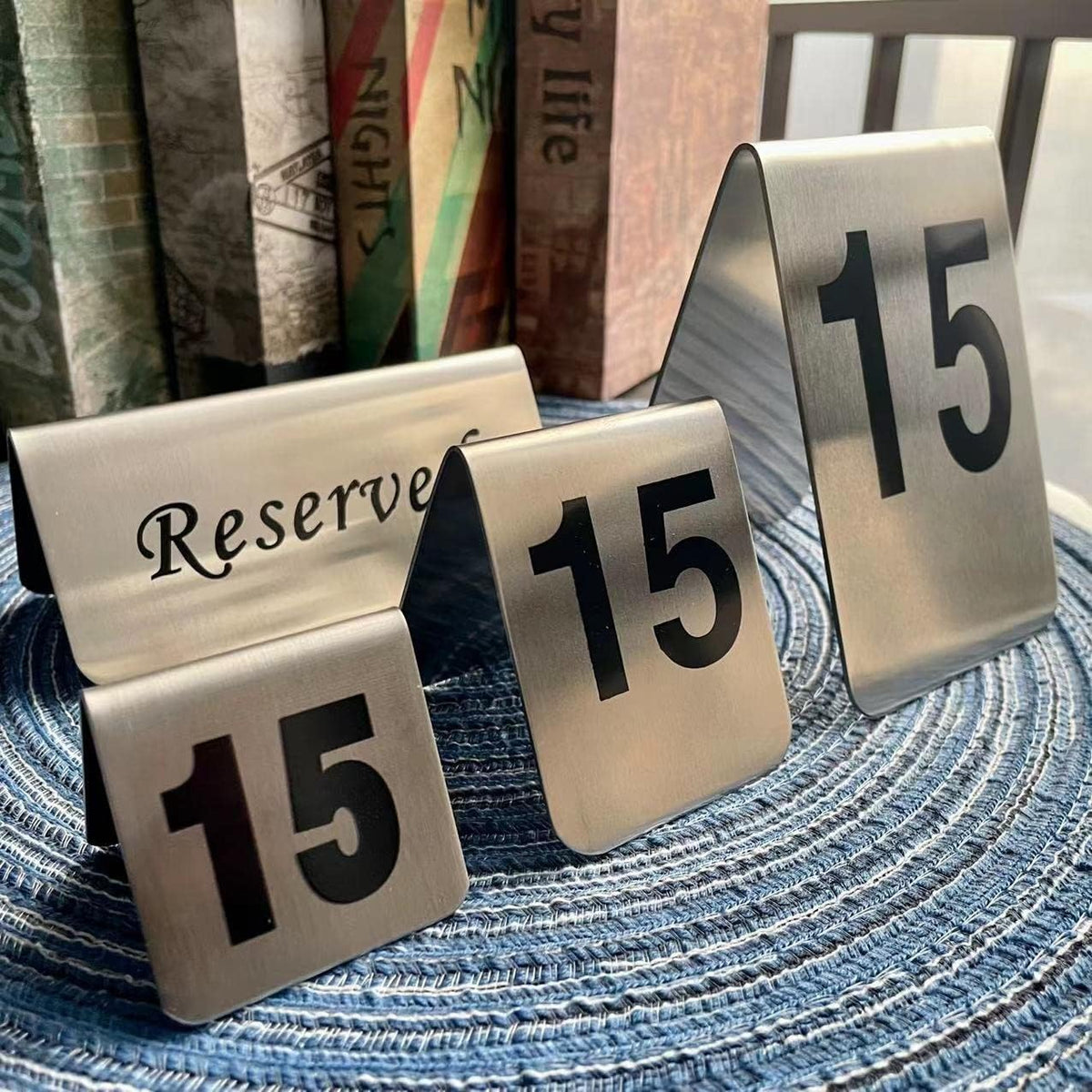 10 Pcs Metal Place Cards Stackable Tent Style Table Numbers，Place Card Holders for Celebration