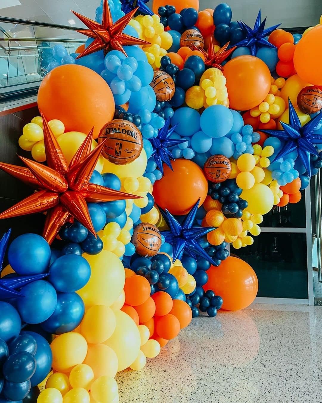 3pcs 26inch orange Star foil balloons.orange Explosion Star burst star balloon-Spike cone balloon