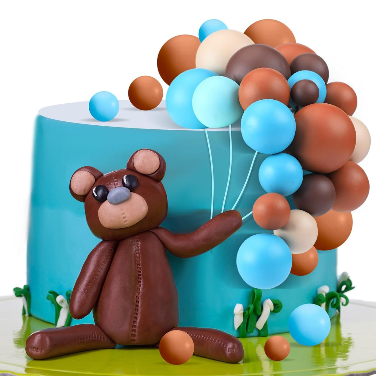 108 Pcs Balls Cake Topper DIY Cupcake Insert Foam Balloons for Cake Baking Wedding Anniversary