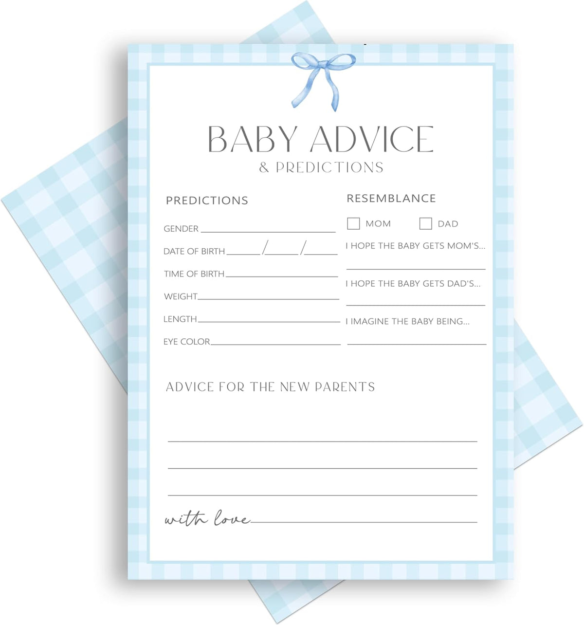 Advice For New Parents Baby Shower, Baby Predictions & Advice Cards For Baby Shower Games