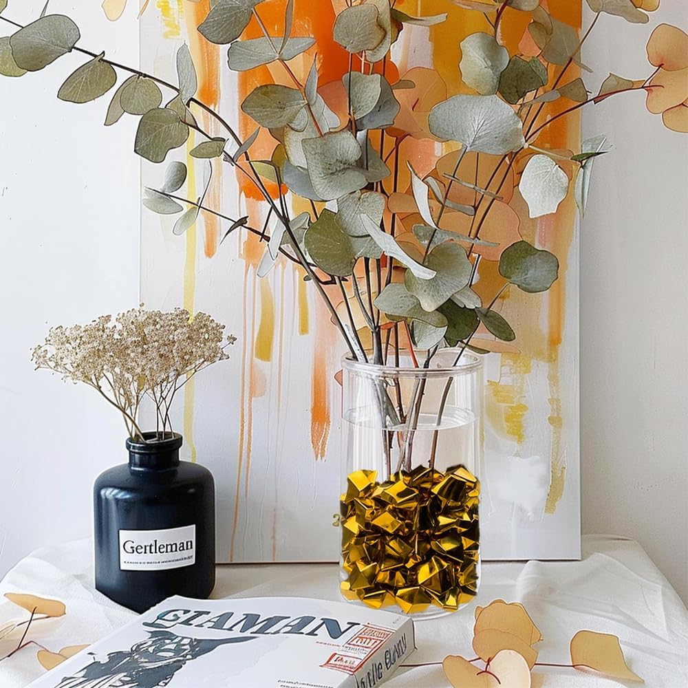 HappyFiller Fall Christmas Decoration Fake Gold Nuggets Faux Ice Rocks Cubes Acrylic Gems Pirate