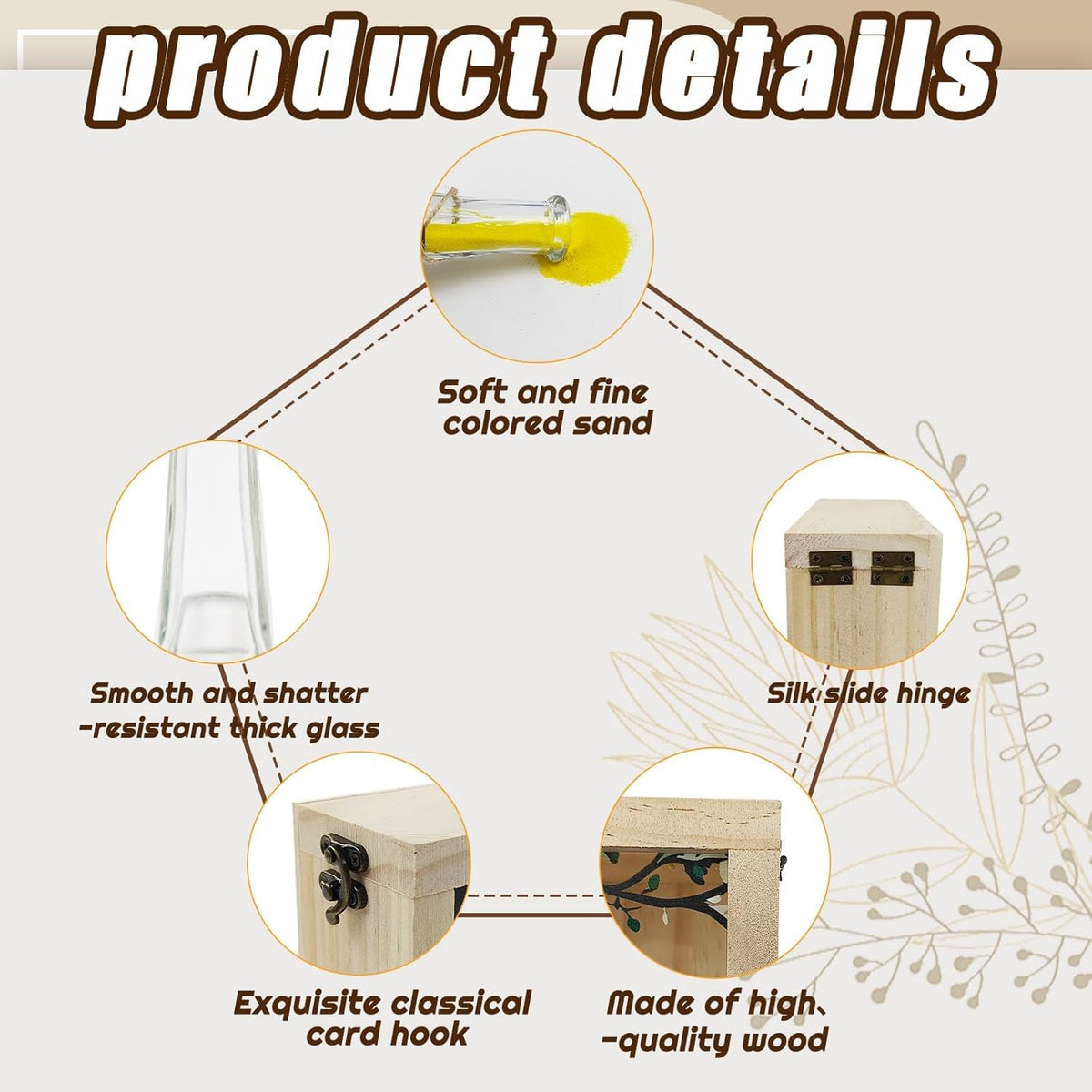 Wedding Unity Sand Ceremony Kit Sand Ceremony Kit for Weddingwith Wood Box 6 Vase 6 Unity for