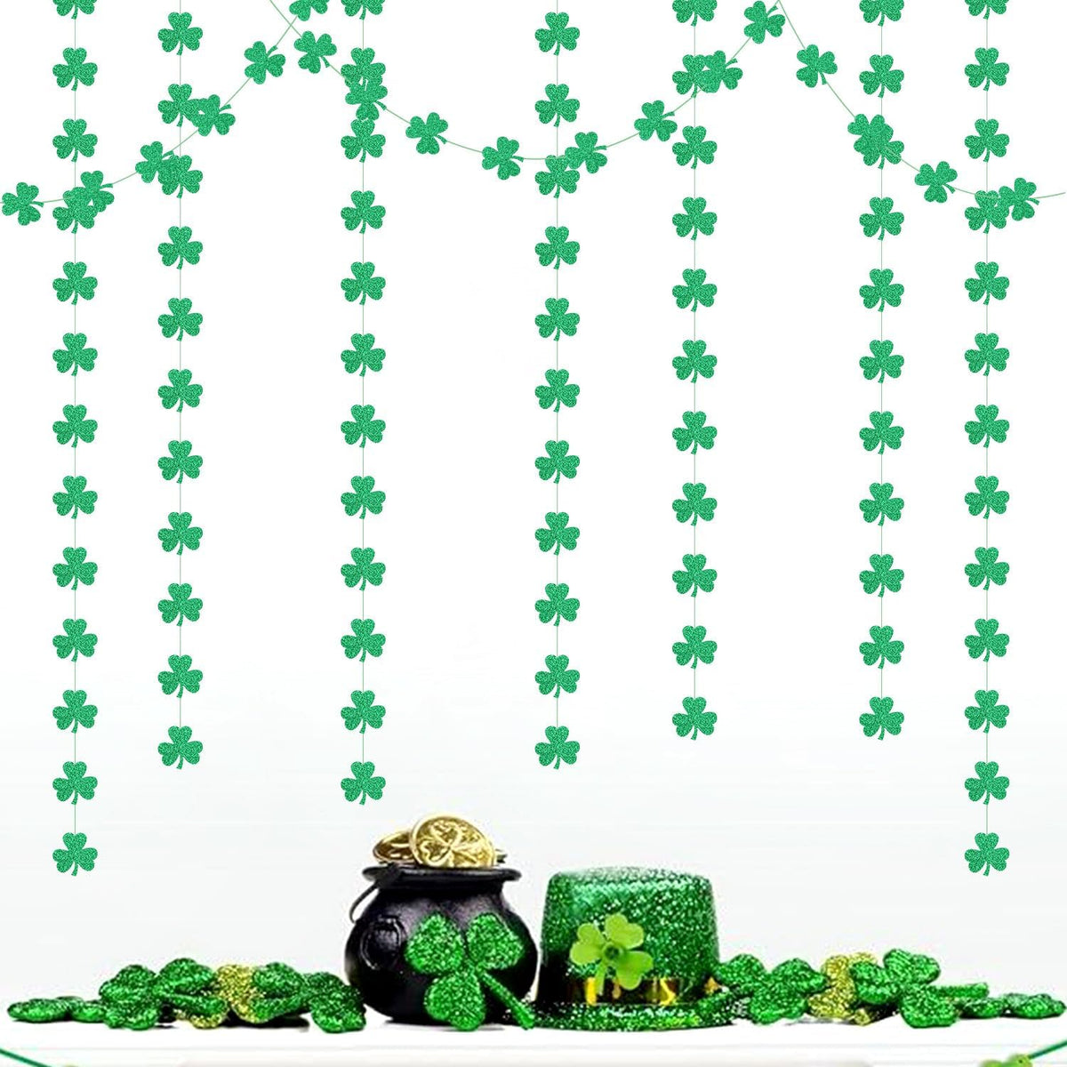 St-Saint Patricks-Day Decorations Shamrock Green-Garland - 35ft St. Patrick's Day Decorations