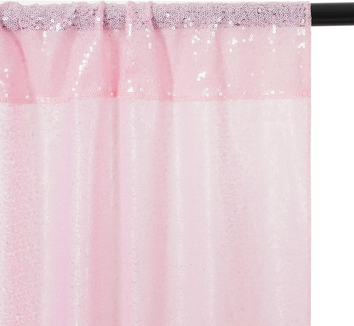 Eternal Beauty Pink Sequin Backdrop, 10x10 Ft Glitter Background Curtains for Shimmer Photography