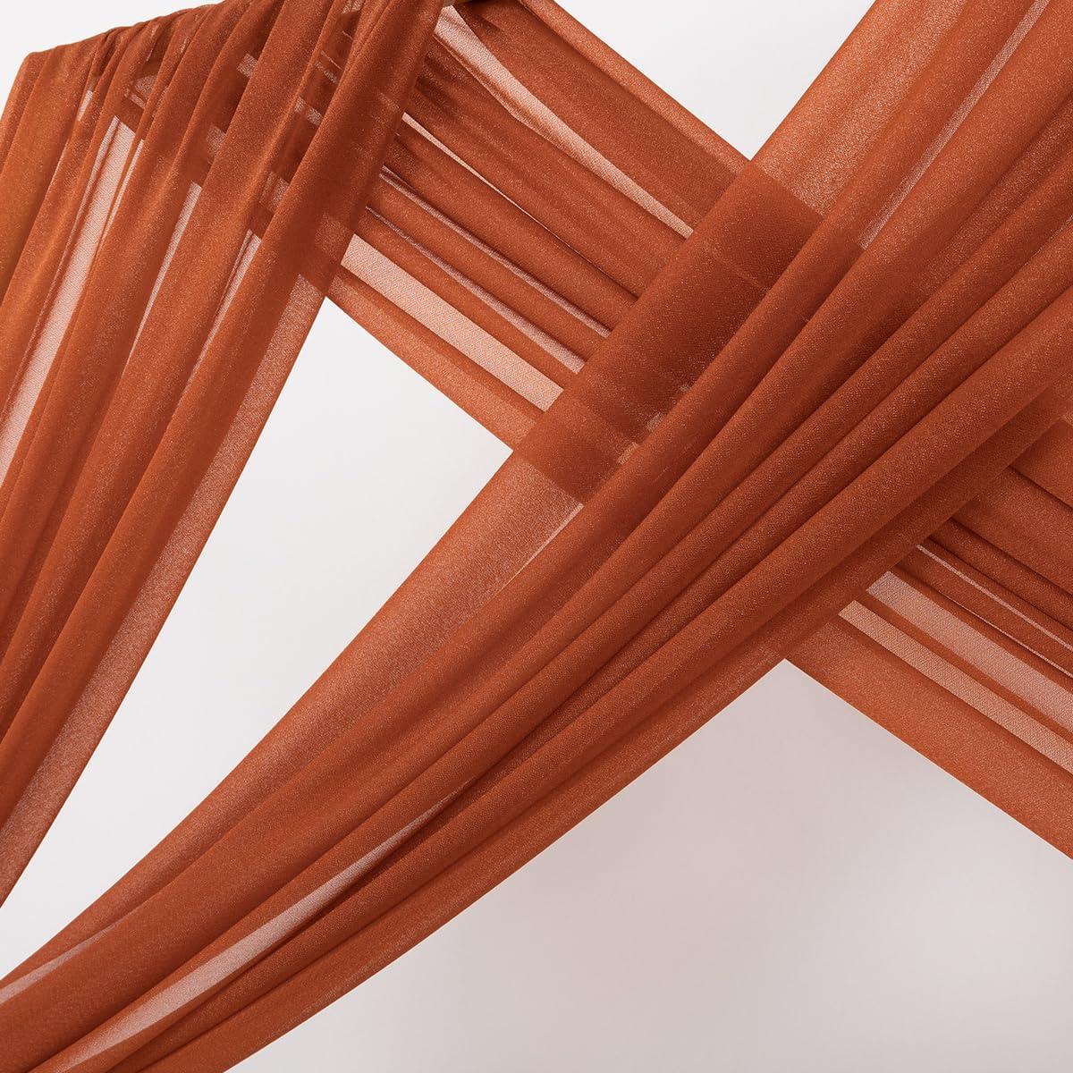 MLMC Terracotta Wedding Arch Draping Fabric 1 Panel 29" x 20 FT Extra Long Gauze Drapes Sheer