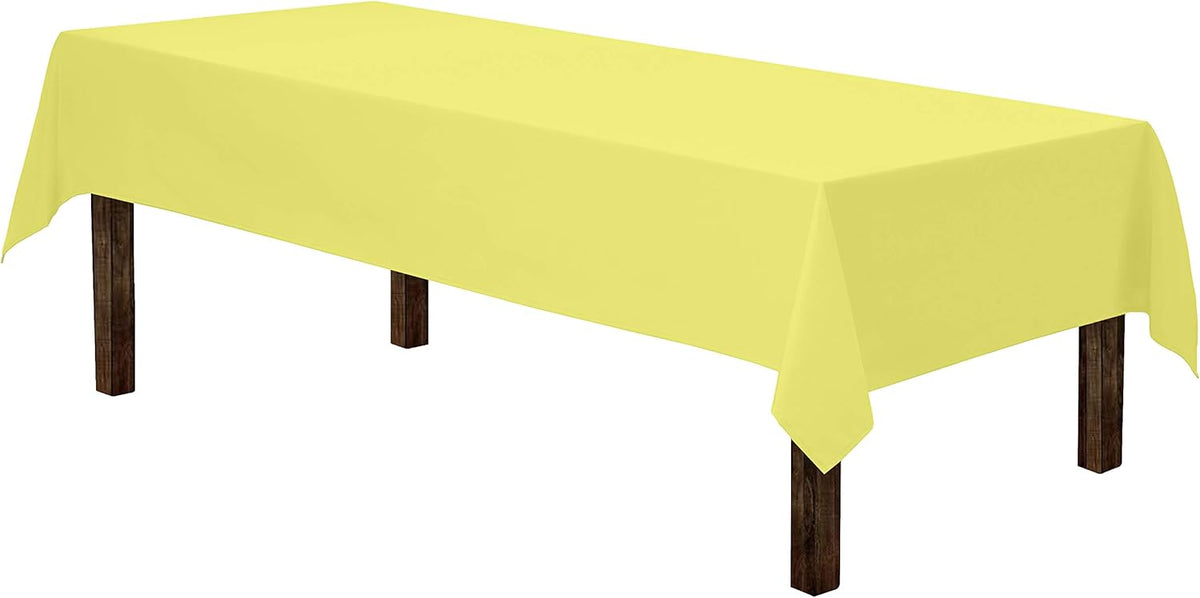 Gee Di Moda Rectangle Tablecloth - 60 x 126 Inch Yellow Table Cloth for 8 Foot Rectangle Table