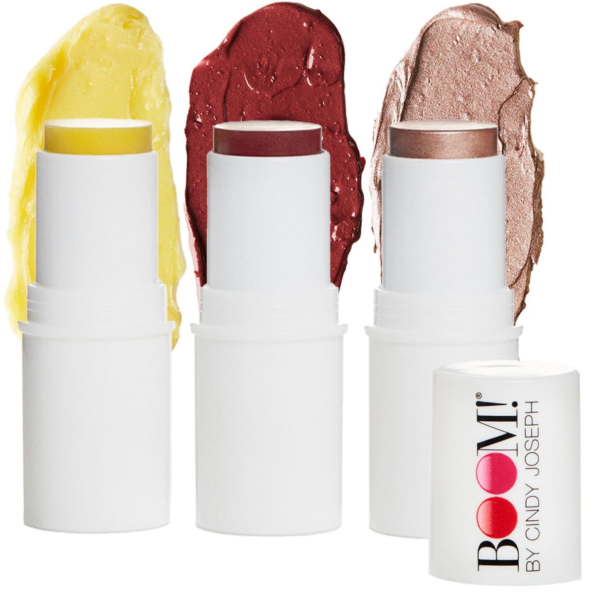 Boomstick Trio ® Color 3 Pack Cream Blush Makeup, Color Blush Stick, Highlighter Stick &