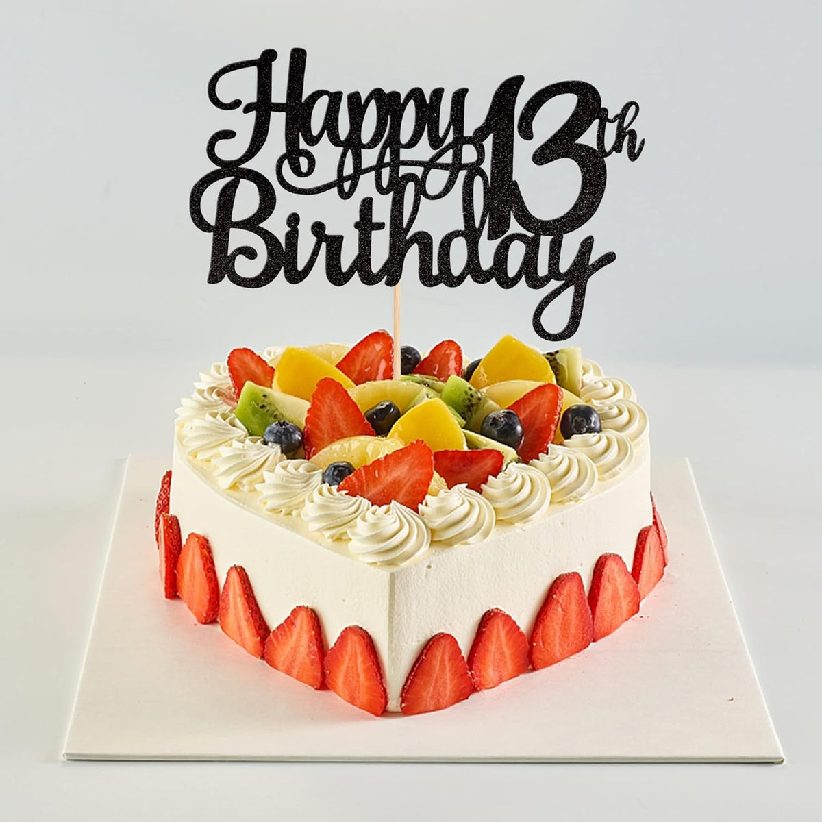 1 PCS Happy 13th Birthday Cake Topper Glitter Cheers to 13 Years Birthday Cake Pick Official