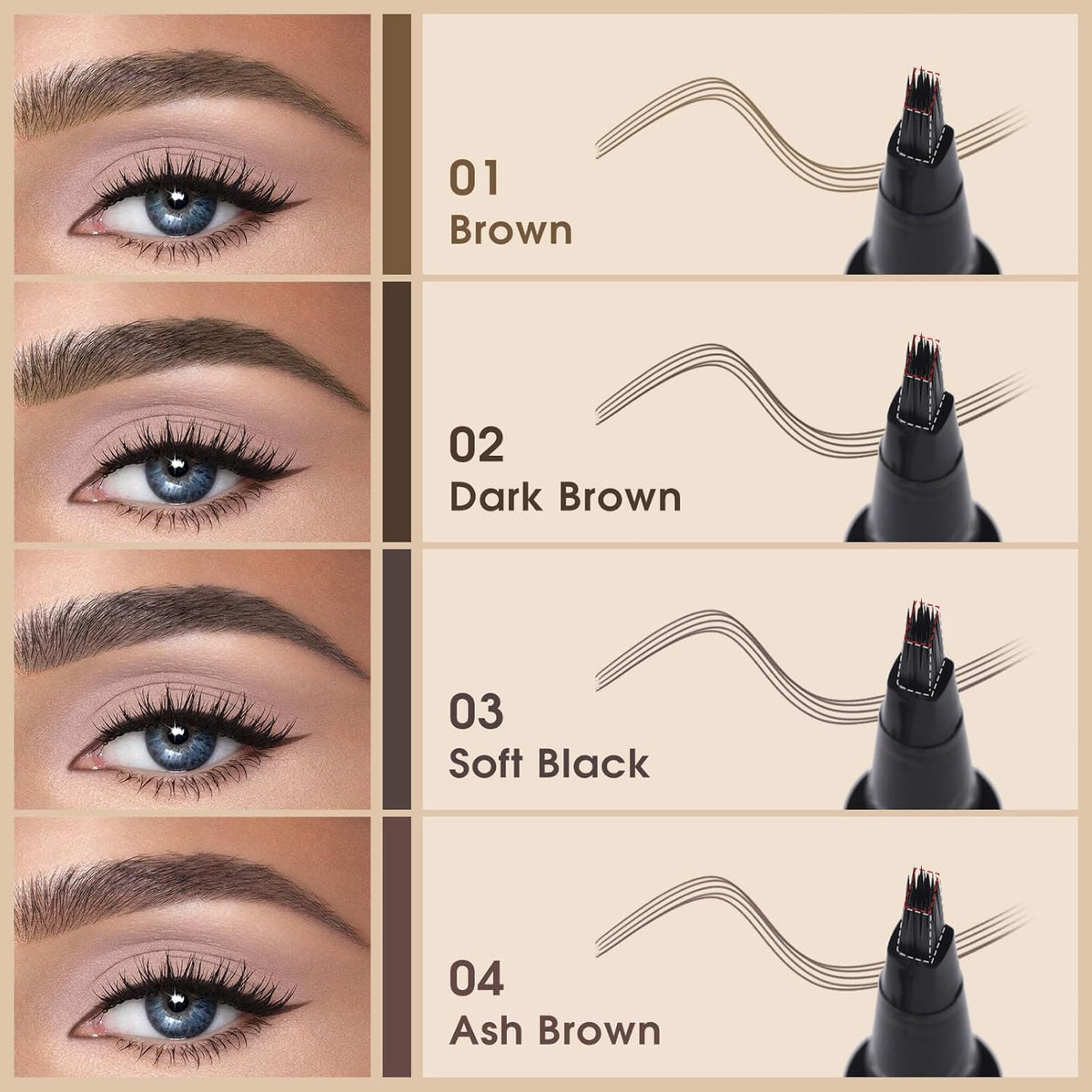 Microblading Brow-Fection Brow Eyebrow Pencil – Angled Brush Tip, Wild Natural Hair-Like Strokes