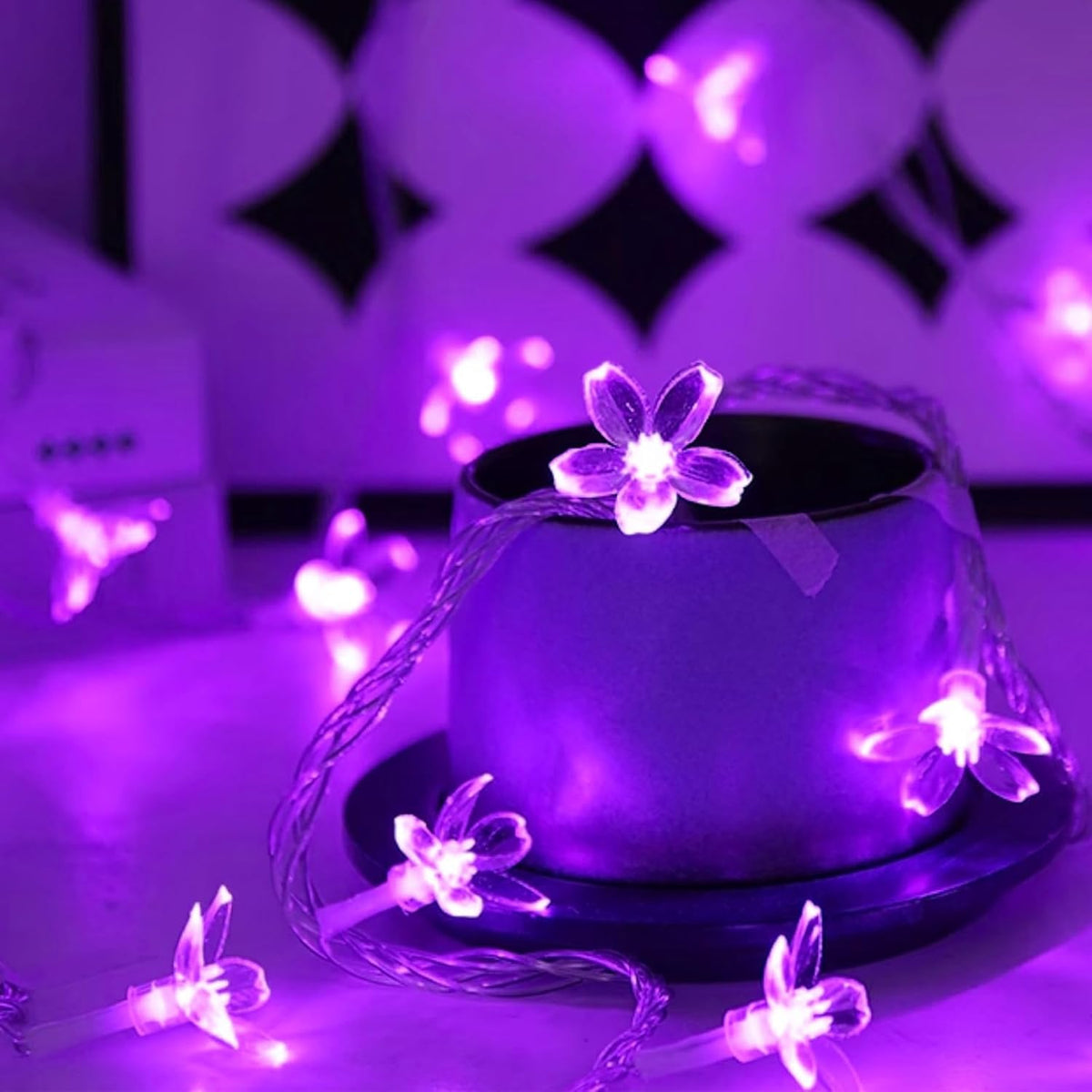 Cute Flower String Lights, USB & Battery Lighted Decorative Fairy Cherry Blossom Indoor Bedroom