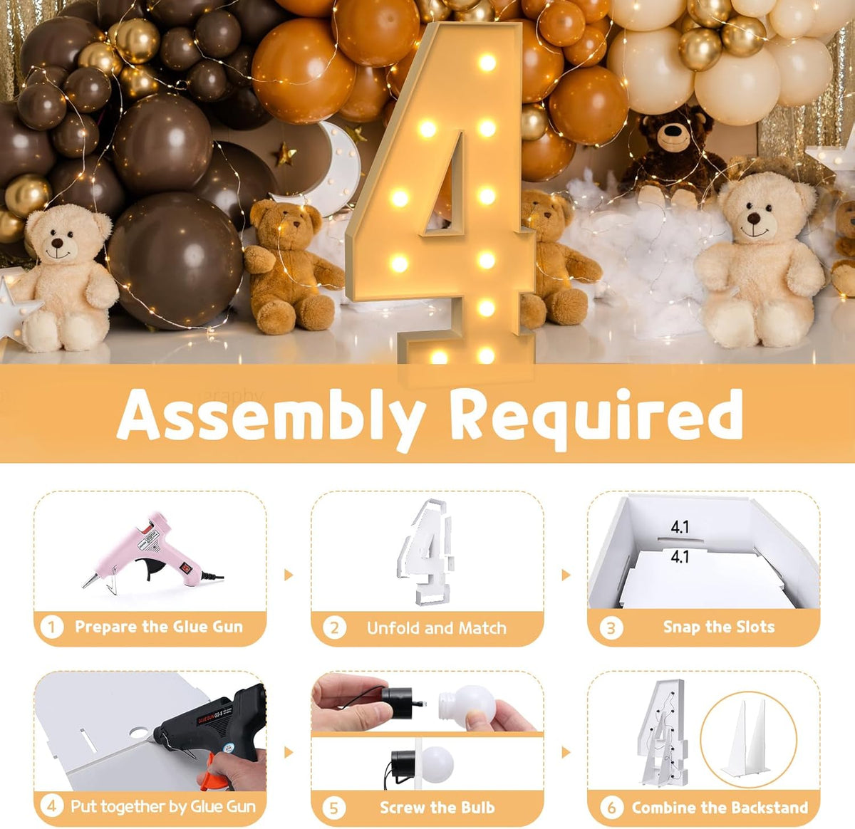 imprsv 4FT Marquee Numbers,DIY Light Up Numbers for 40th Birthday Decorations, Party Party