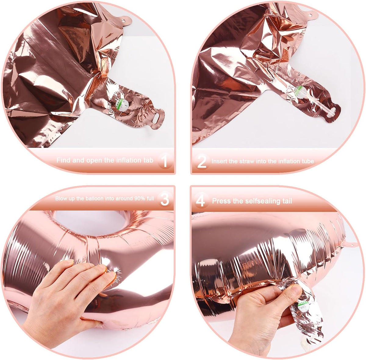 Large 40 Inch Rose Gold 3 Number Balloon, 3 13 23 30 33 36 38 Rose Gold Birthday Party Decorations
