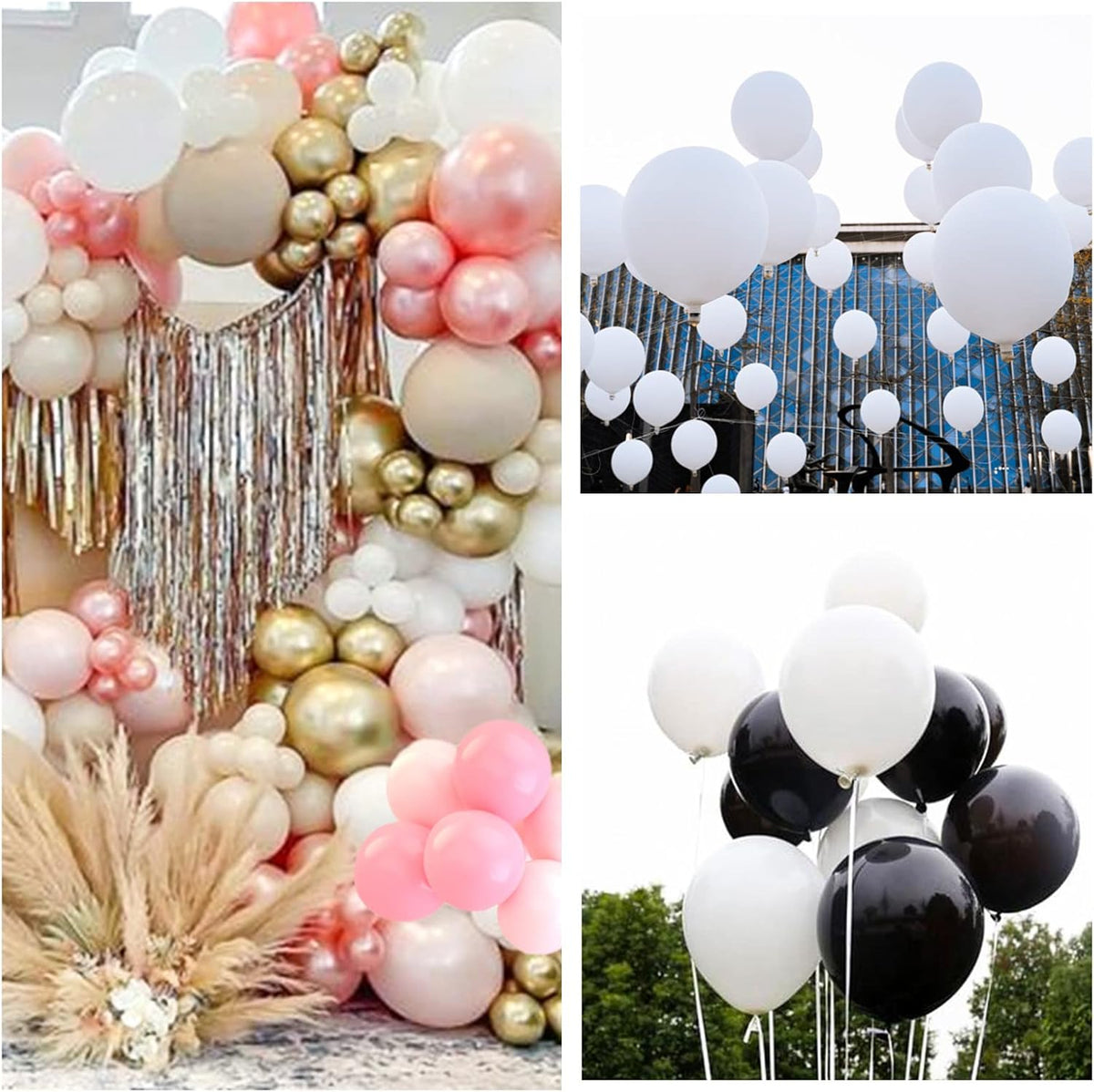 110pcs White Balloon 12 inch, White Latex Balloons for Birthday Party Baby Shower Wedding(with 2