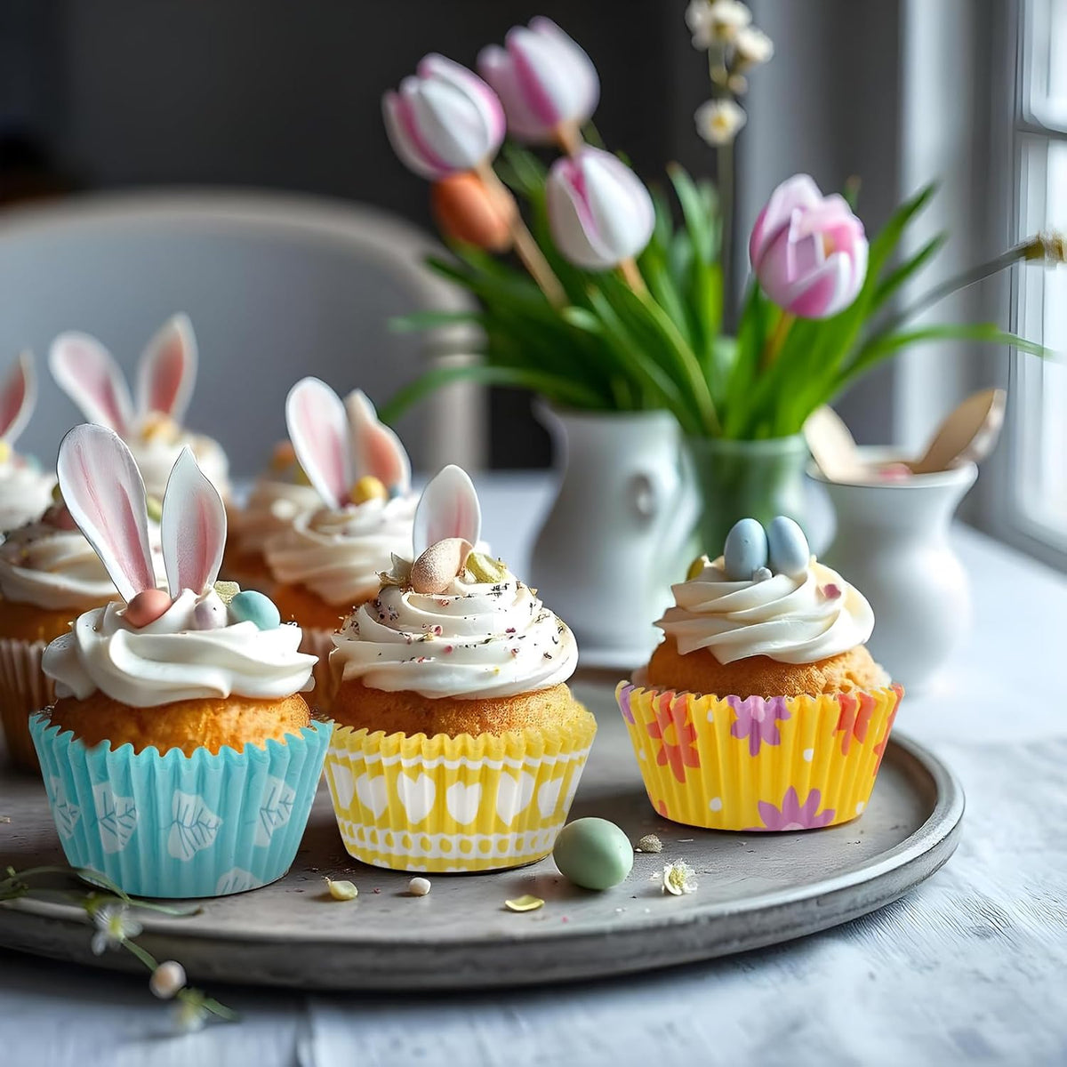 600 Count Easter Cupcake Liners for Baking Mini Baking Cups Easter Holiday Cupcake Wrappers for